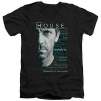 Kuća MD medicinska dramska TV serija za Hugh Laurie Housizam za odrasle V-izrez majica
