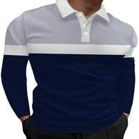 Rejlun Men Polo majica reverl vrat bluza Dugi rukavi Ležerne prilike TEE Slim Fit Golf Majica Style-a