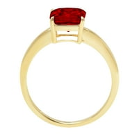 1.0ct Asscher Cred Red Natural Garnet 18K žuti zlatni godišnjički zaručnički prsten veličine 3,75