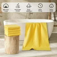 Pamuk vafle ručnik za kupanje ultra apsorpcijski brzi suhi kupatilo Ručnici Hotel Luksuzni žuti ručnici
