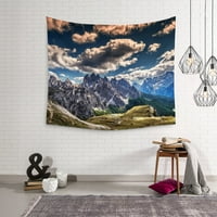 Popcreation Scene - planine nebeski oblaci priroda zid viseći tapiserija zidna umjetnička tapiserija