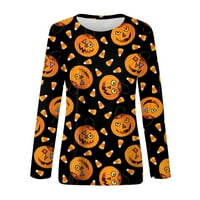 Mrigtriles Halloween ženski modni casual dugih rukava Print okrugli vrat TOP bluza