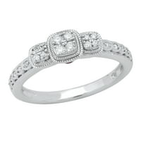 DazzlingRock kolekcija okrugli ametist i bijeli dijamantski prsten za žene za žene u 18k bijelo zlato,