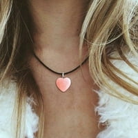 ONHUON srčani privjesak kamena breskva srčana privjesak za žensku ogrlicu Prirodni grubi kamen ljubavni