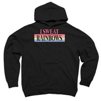 Rainbow znojan crni grafički pulover Hoodie - dizajn od strane ljudi XL