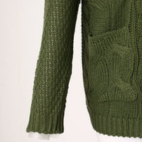 Jesen i zima nova ženska srednja duljina pržena tijesta uvid džep pleteni džemper