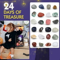 LI HB Store Halloween Advent Calendar, prirodni kristalni agatski fosili, ukrasi ukrasa, a