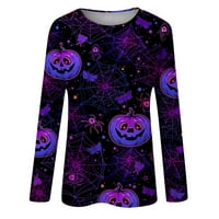 Ženska modna casual Longsleeve Halloween Print Okrugli vrat Pulover TOP bluza