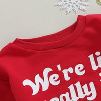 Toddler Baby Boy Girl Božićno odjeću Pismo Ispiši duks dugih rukava Top Crewneck pulover džemper
