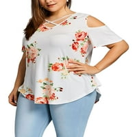Avamo ženska modna majica bluza labava casual off rame Tee Lady Plus size Ljeto Nošenje plaže Kratki