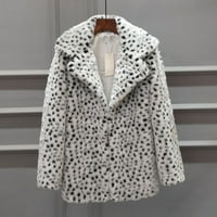 Zimski kaputi za žene čišćenje Žene Zimski topli kaputi FAU kaput Leopard toplo krzneno odjeća za dugih