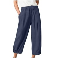 Kakina s čišćenja ženske hlače za ljetne ženske ležerne džepove u obliku solidnih boja elastični struk