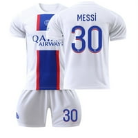 - Muški dječji PSG nogometne dresove gostujuće komplet modne sportske majice bijelo