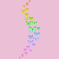 Rainbow obojene leptire djevojke ružičaste grafičke tee - dizajn od strane ljudi l