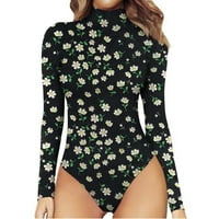 Outfmvch Jumpsuits za žene Teretne hlače Žene Štampanje modne kornjače Vrući za dugi rukav Bodysuit