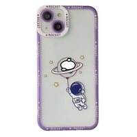 Toyella Creative Cartoon astronaut Prozirni telefon Kućište ljubičaste iPhone 12Promax