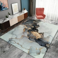 Crni zlatni mramorni tepih, jednostavan apstraktni umjetnički tepih, mermer neklizajući tepih za modernu