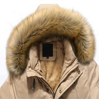 Leey-World Muške kožne jakne Muška prekrivana obložena jakna, plairani kozni topli flanelski jakni kaputić