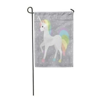 Jednorog Queen White Rainbow Color Trougle Siva konja Kosa Elegance Kid Garden Zastava Dekorativna zastava