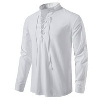 Tking modni muški Halloween kostim s dugim rukavima V retro majica bluza bijela 2xl