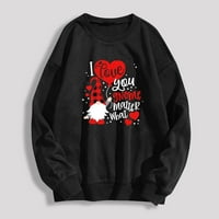 Valentinovo ženska dukserica Žene Valentine Tops Crewneck Duks lagani pulover Comfy bluza Okrugla majica