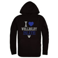 Love Wellesley College Blue Fleece Dukserice Hoodie