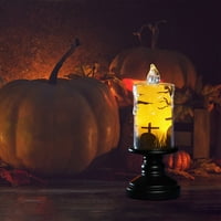 Jikolililili Halloween Decckins BATS Beltleless Candles - Horror Theme Bat Bumpkin Decal LED svijeće