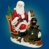 Santa Claus vožnja vozom sa LED lampicom Božićni odmor Dekor Figurine Polyresin 12