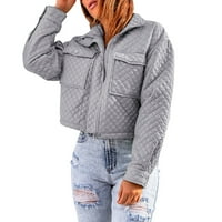 Ženski kaput dame jesen zima casual kratka labava jakna džepna jakna modna odjeća
