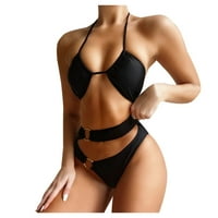 Kali_store dva kupaće kostimu za žene bikini set za žene visoke struk, dva križna žica čipka čipke kupaćim