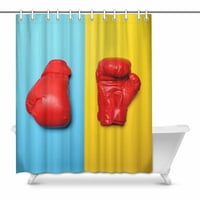 Smiješne crvene bokserske rukavice na plavoj i žutoj pozadini Kućni dekor Vodootporni poliester kupaonica