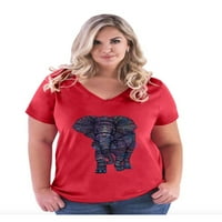 Ženska majica plus V-izrez - slon