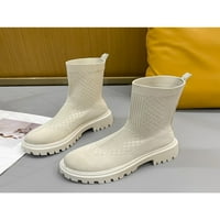 Fangasis Womens Bock Boots Chunky pete Zimske cipele Platforma Elastični pokretački rad Ležerne prilike