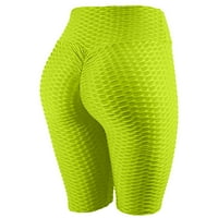 Ženske plus veličine Žene naboleni visoki struk HIP Stretch Solid Color Fitness Yoga Hlače Plava M