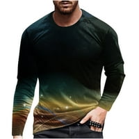 Košulje za muškarce Prevelike fit 3D šarene linije Digitalni tisak dugih rukava okruglog vrata Top bluza