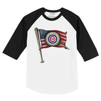 Dojenčad sitni otvor bijeli crni Chicago mladunci za bejzbol zastava majica Raglan rukava