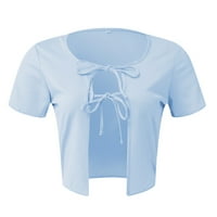 Žene Ljeto Tunic vrhovi ženske modne bluze za posade kratkih rukava Cardigan majica L l