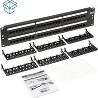 Lakeyen 48-port 2u reclount cat patch panel 568b RJ Ethernet crna