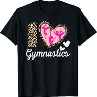 Slatko Volim gimnastiku Leopard Print Ženske djevojke Acrobat majica