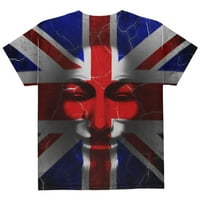 Guy Fawkes Day Union Jack uznemirena britanska zastava Maska širom omladine majica Multi YMD