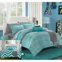 CHIC HOME CS4092-US Clarendon Clarendon Chevron i Geometrijski tiskani Reverzibilni kompletni komplet