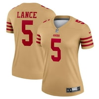 Ženski Nike Trey Lance Gold San Francisco 49ers Reverted Arred Jersey