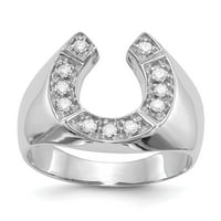 14k bijelo zlato AAA Real Diamond Muški prsten