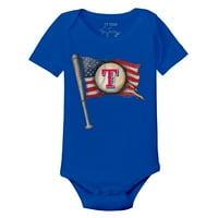 Dojenčad Tiny Turpap Royal Texas Rangers Baseball Flag Bodysuit