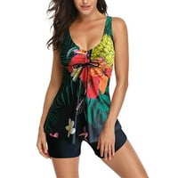Yubnlvae plus veličine kupaći kupaći kostim za žene tropska tri kupaći kostim bikini set sa pokrivačem