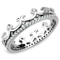 Ženski srebrni prstenovi visoko polirani prsten od nehrđajućeg čelika sa AAA razredom CZ u CLEAR DA267