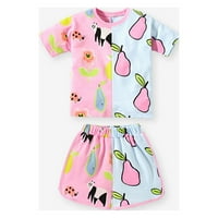 Djevojke Toddler Outfits Crtani voćni tisak kratkih rukava kratke hlače za dječju proljeće ljeto slatka