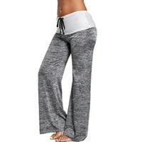 DMQupv joga hlače patchwork hlače Brze sušenje hlače široke noge sportske joge casual ženske dame joga