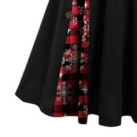 Ženska duljina koljena Dress Clearence Solid Shiny V izrez za odmor Dugih rukava Jesenske haljine Boho