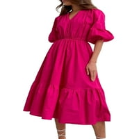 Dječja casual haljina čvrste boje pletene dugih rukava s visokim vratom Labava suknja sa pojasom struka